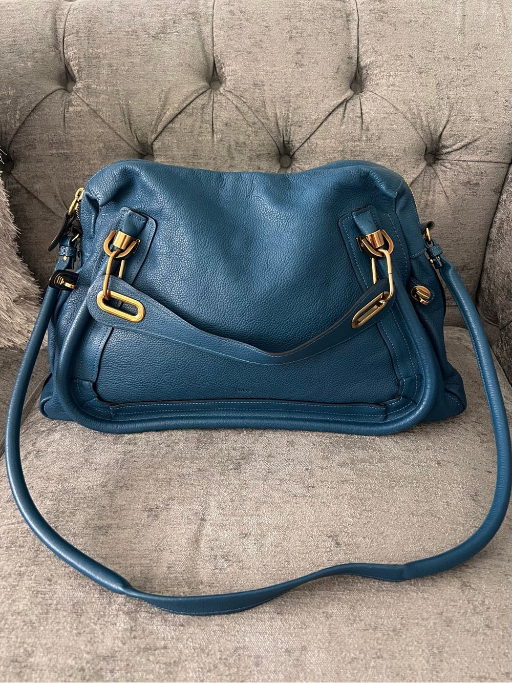 SOLD Chloe Large Blue Paraty Handbag